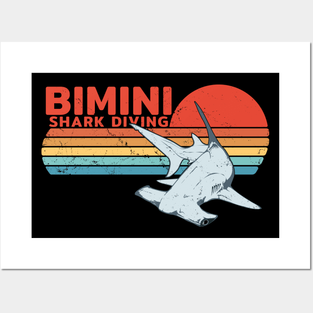 Hammerhead Shark Bimini Bahama Islands Wall Art by NicGrayTees